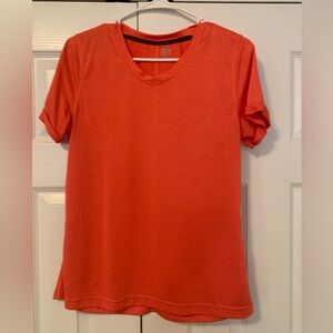 Athletic V-Neck Coral Workout Top